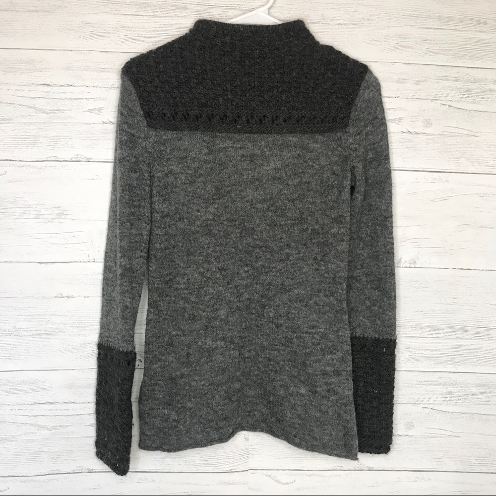 Tory Burch Gray Alpaca Wool Knit Mock Neck Sweater